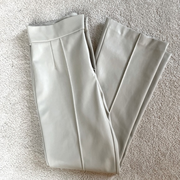 Zara Faux Leather Cropped Flared Pants - Picture 3 of 7